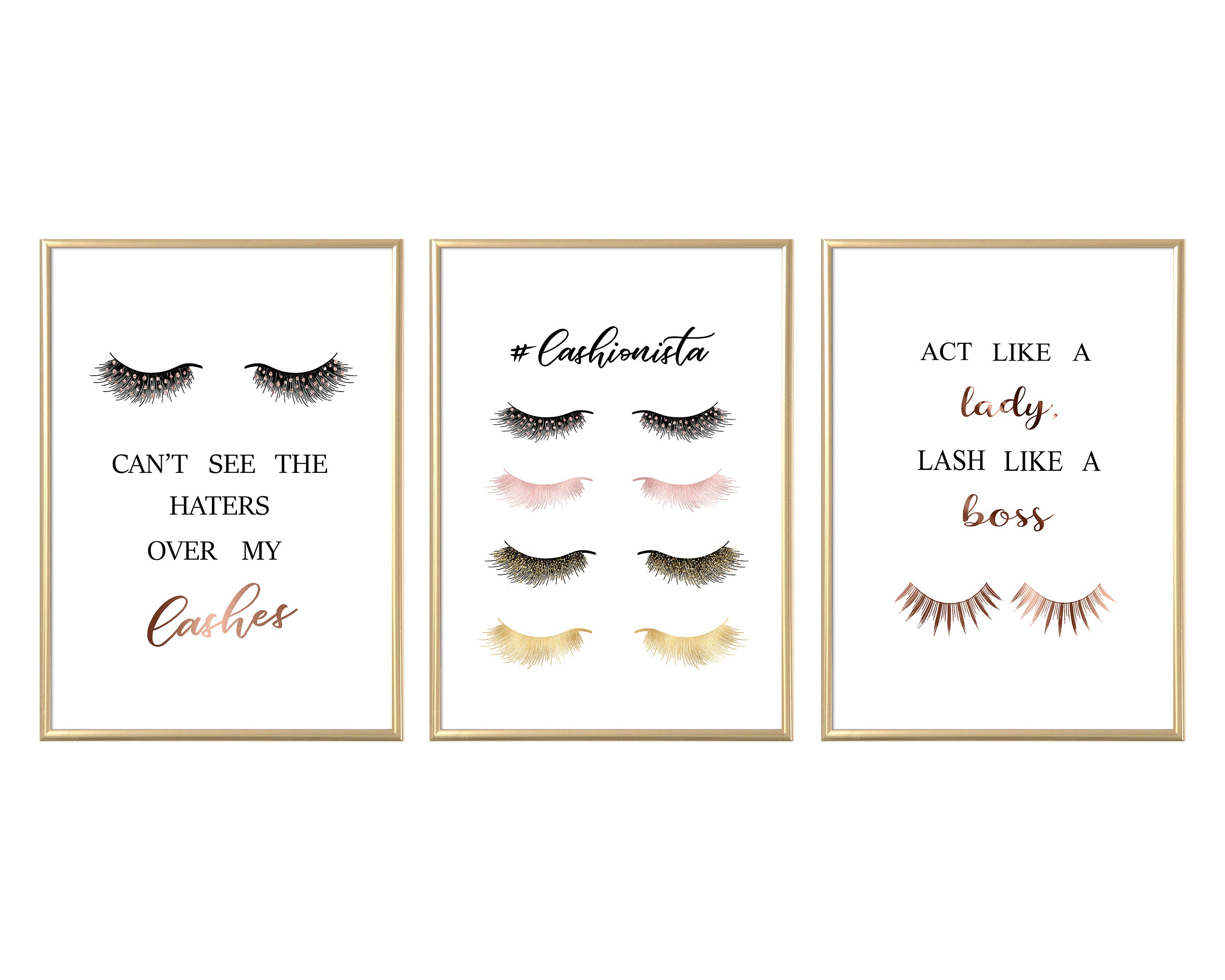 Set Of 3 Prints Lashes Print Bundle Lashes Wall Art Lashes Etsy