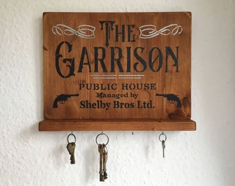 Peaky Blinders Gift, Peaky Blinders Merchandise, Peaky Blinders wall mounted 'GARRISON PUB' key holder