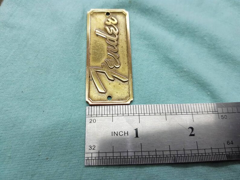 Fender '57 case or amp logo badge. Metallic vintage Etsy