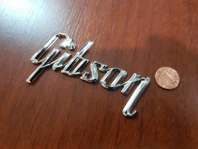 Chrome plated Gibson amp logo Etsy