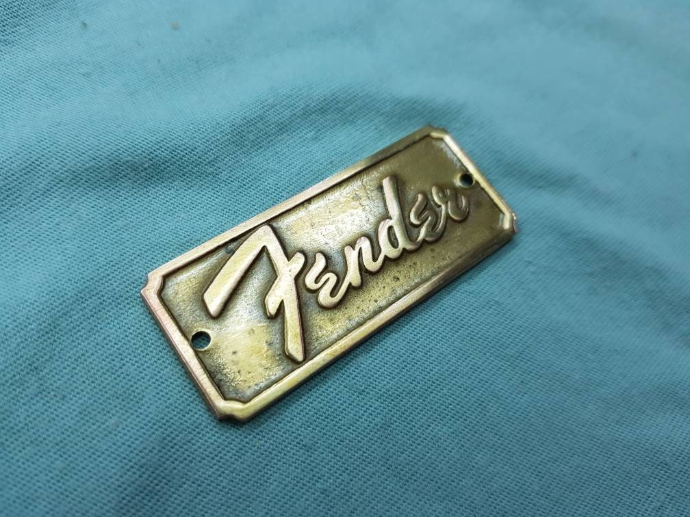 Fender '57 case or amp logo badge. Metallic vintage Etsy