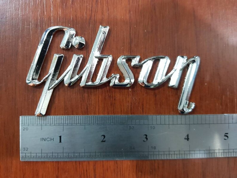 Chrome plated Gibson amp logo Etsy