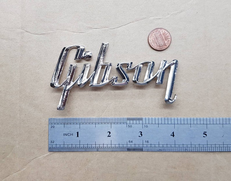 Gold chrome plated Gibson amp logo Etsy