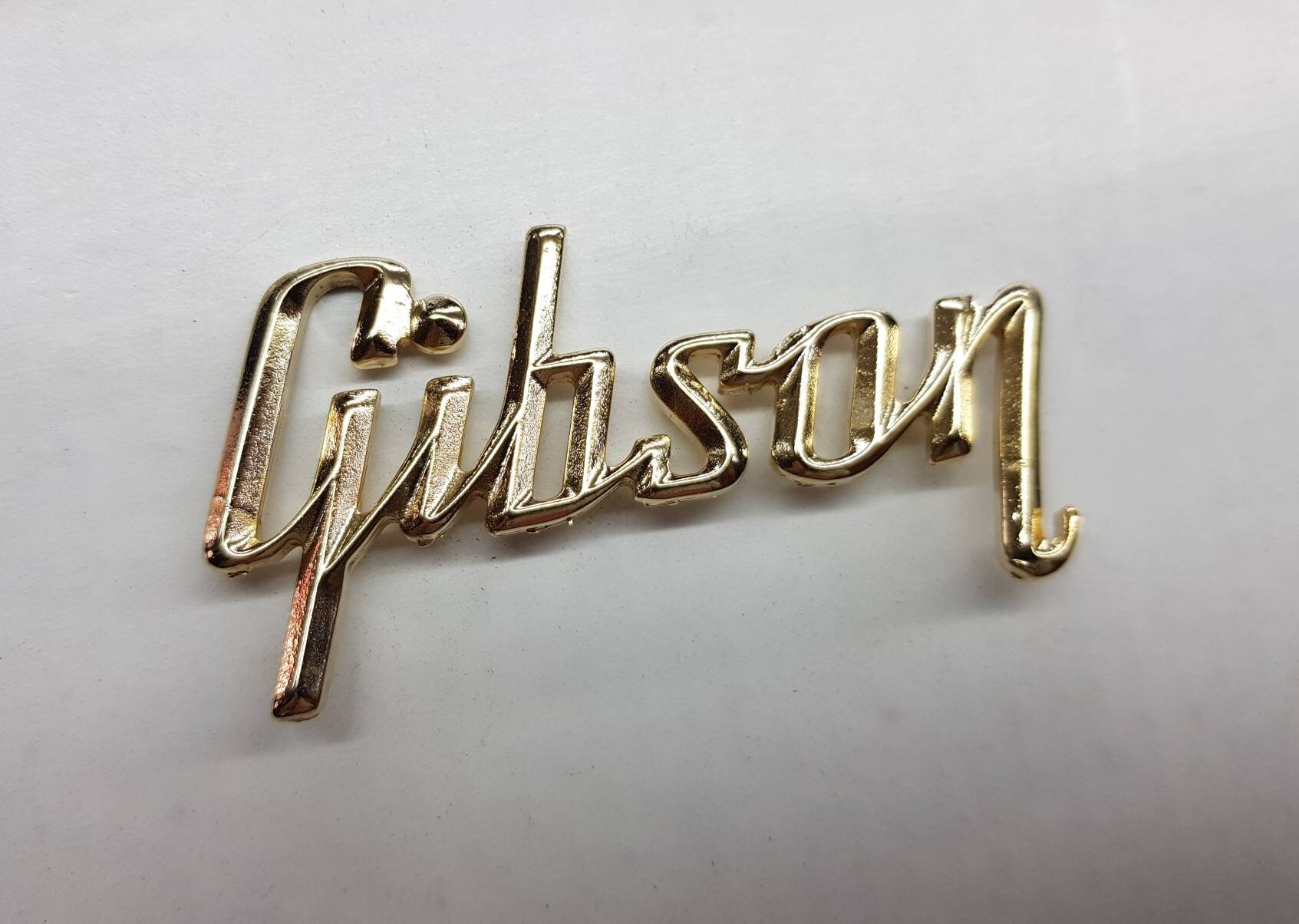 Gibson Flying V guitar headstock raised logo gold chrome Etsy