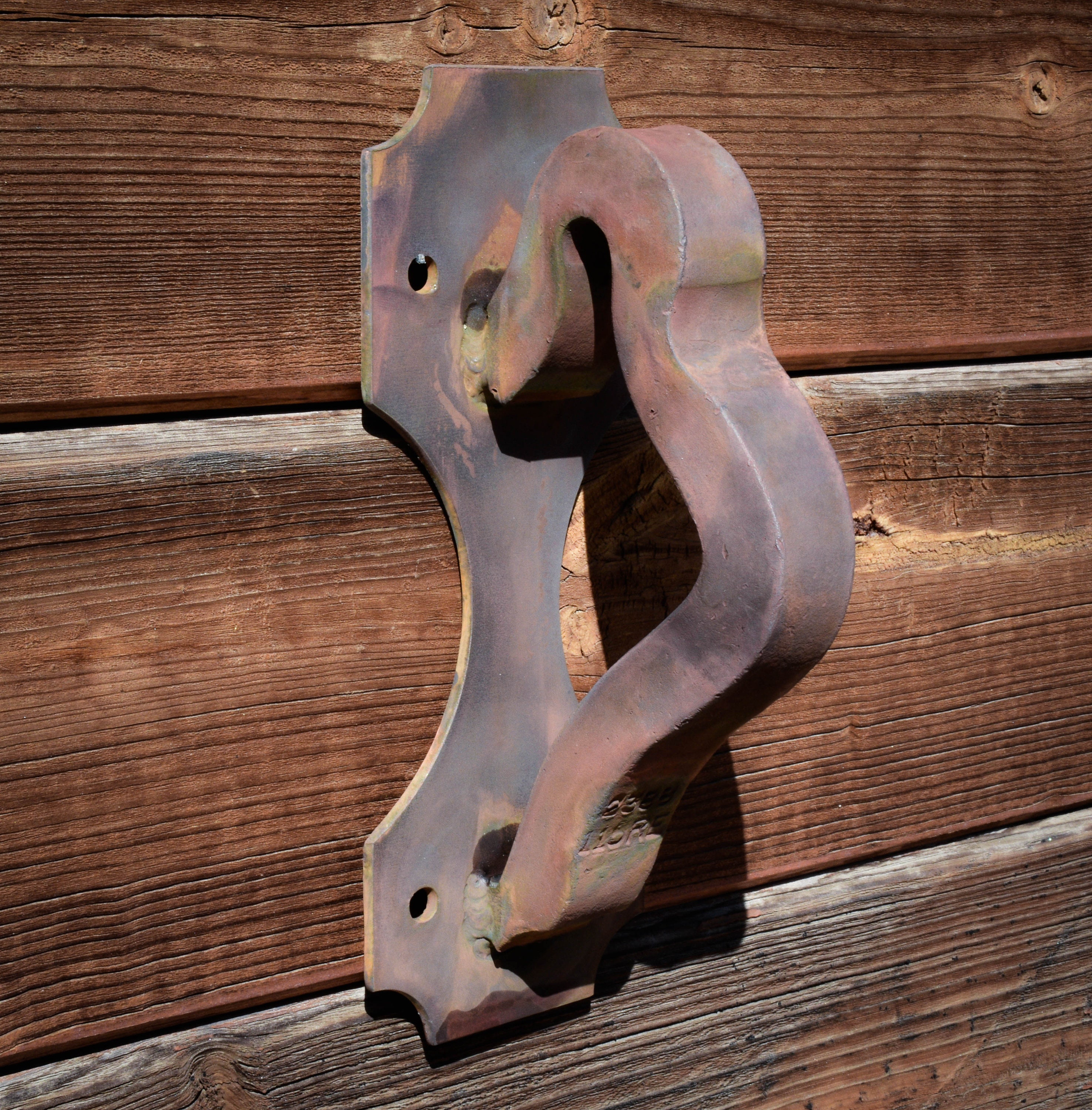 Handcrafted Railroad Binder Iron Door Pull - Rustic Home Decor Accent