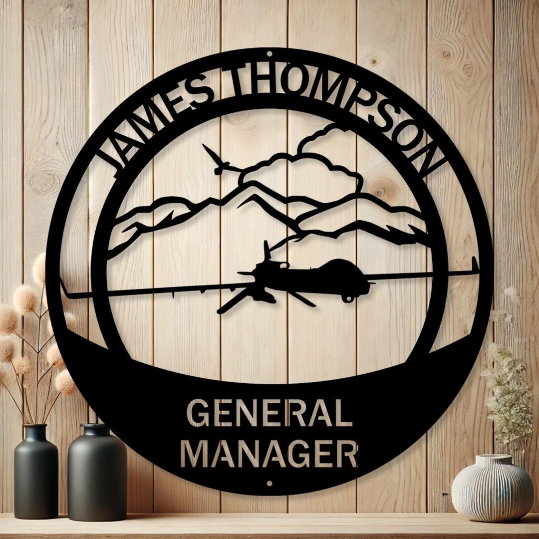 Mq Signs Personalized General Atomics MQ-1C Gray Eagle Drone Metal Sign | Custom ...