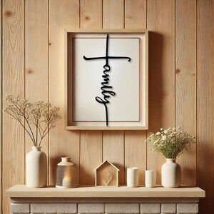 Family Religious Cross Metal Art | Religious Home Decor