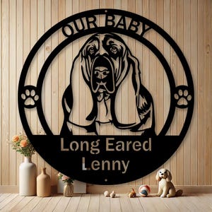 Personalized Basset Hound Metal Art Sign | Custom Pet Gifts
