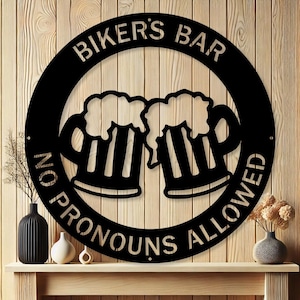 Letrero metálico para jarra de cerveza personalizada / Decoración personalizada para cueva de hombre / Decoración única para bar