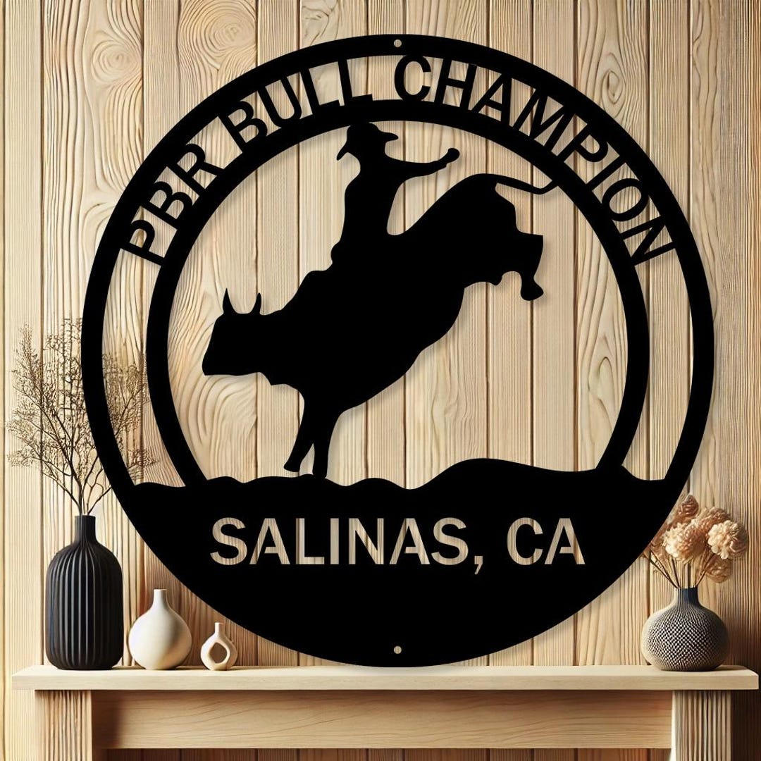 Customized Bull Riding Metal Sign | Rustic Cowboy Wall Art - Etsy