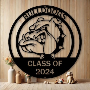 Personalized Bulldog Mascot Metal Sign | Custom Pet Gifts