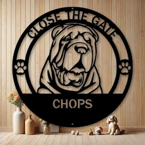 Personalized Chinese Shar Pei Metal Sign | Custom Pet Gifts