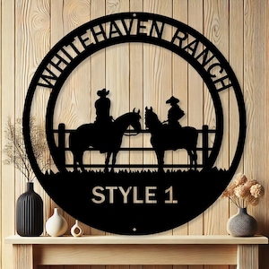 Personalized Ranch Farmhouse Metal Sign | Outdoor Address Sign