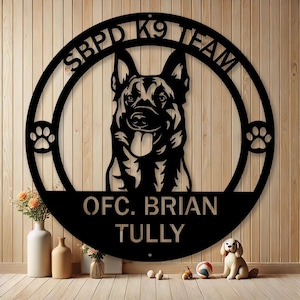 Personalized Belgian Malinois Metal Art Sign | Custom Pet Gifts