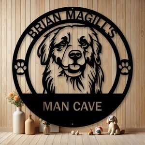 Personalized Golden Retriever Metal Sign | Custom Pet Gifts