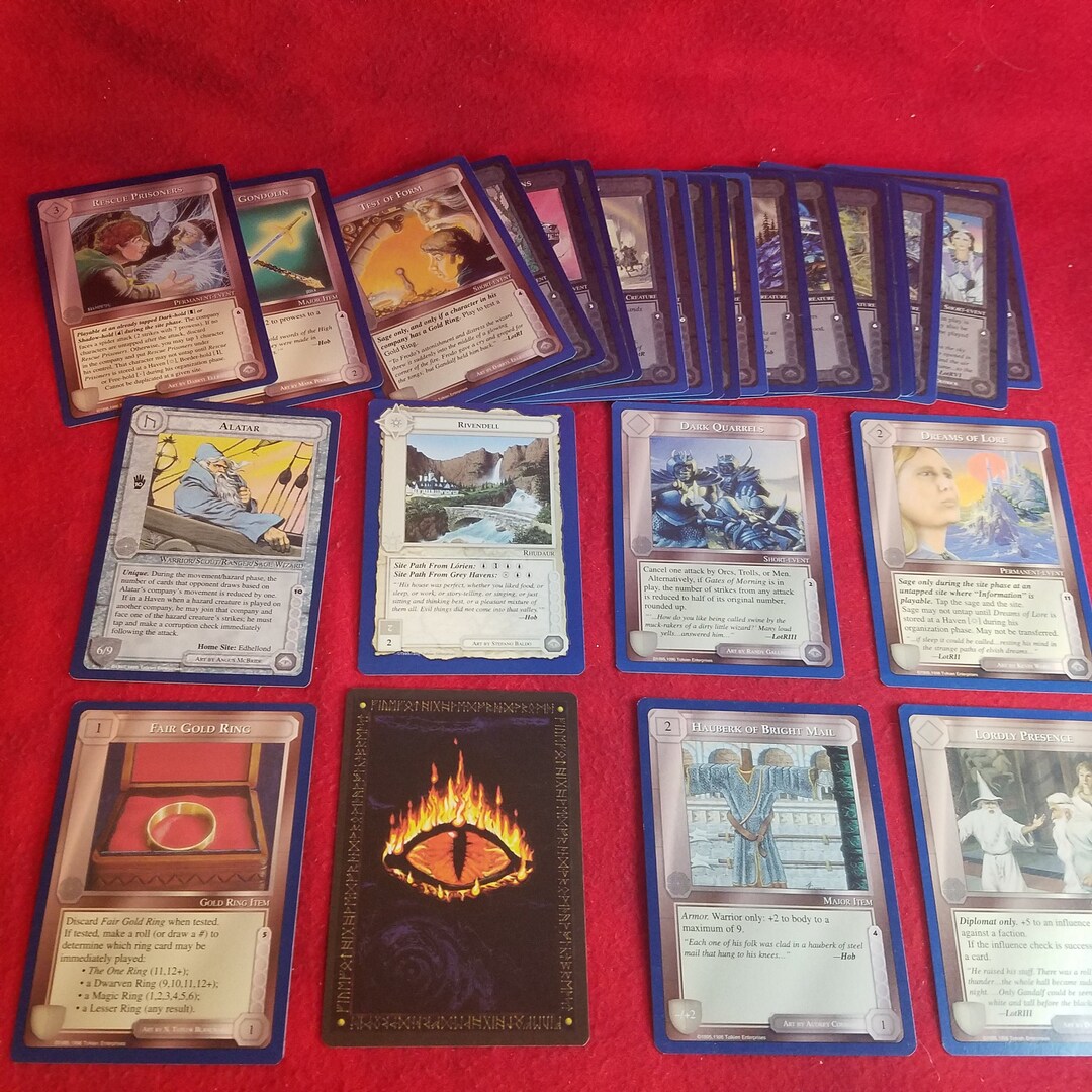 28 Cards Lot middle Earth the Wizards Lotr Trading Card Game Lord of