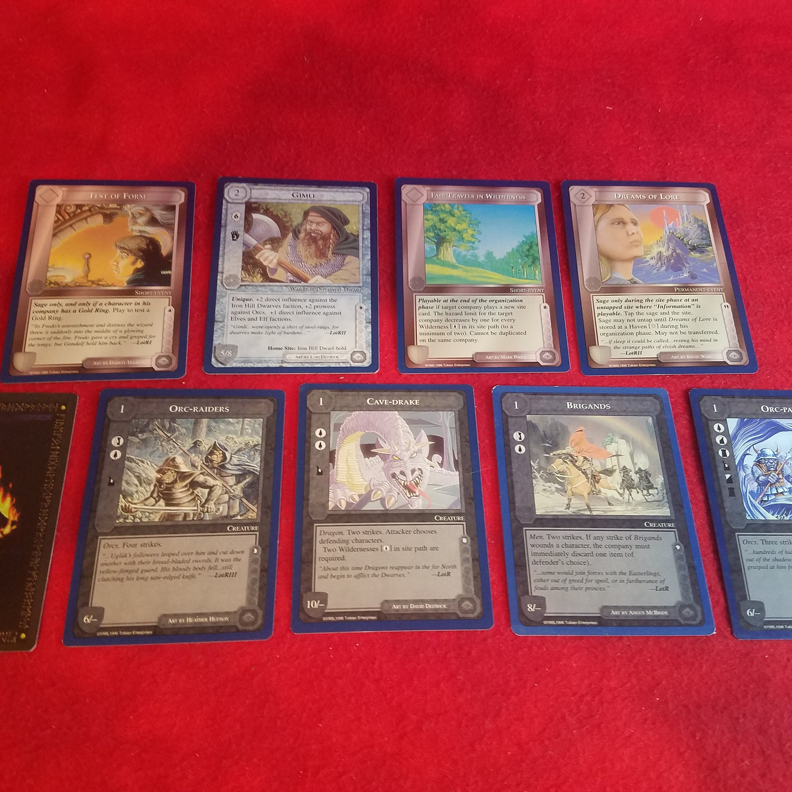 9 Cards Lot GIMLI Middle Earth the Wizards Lotr Trading Card Etsy