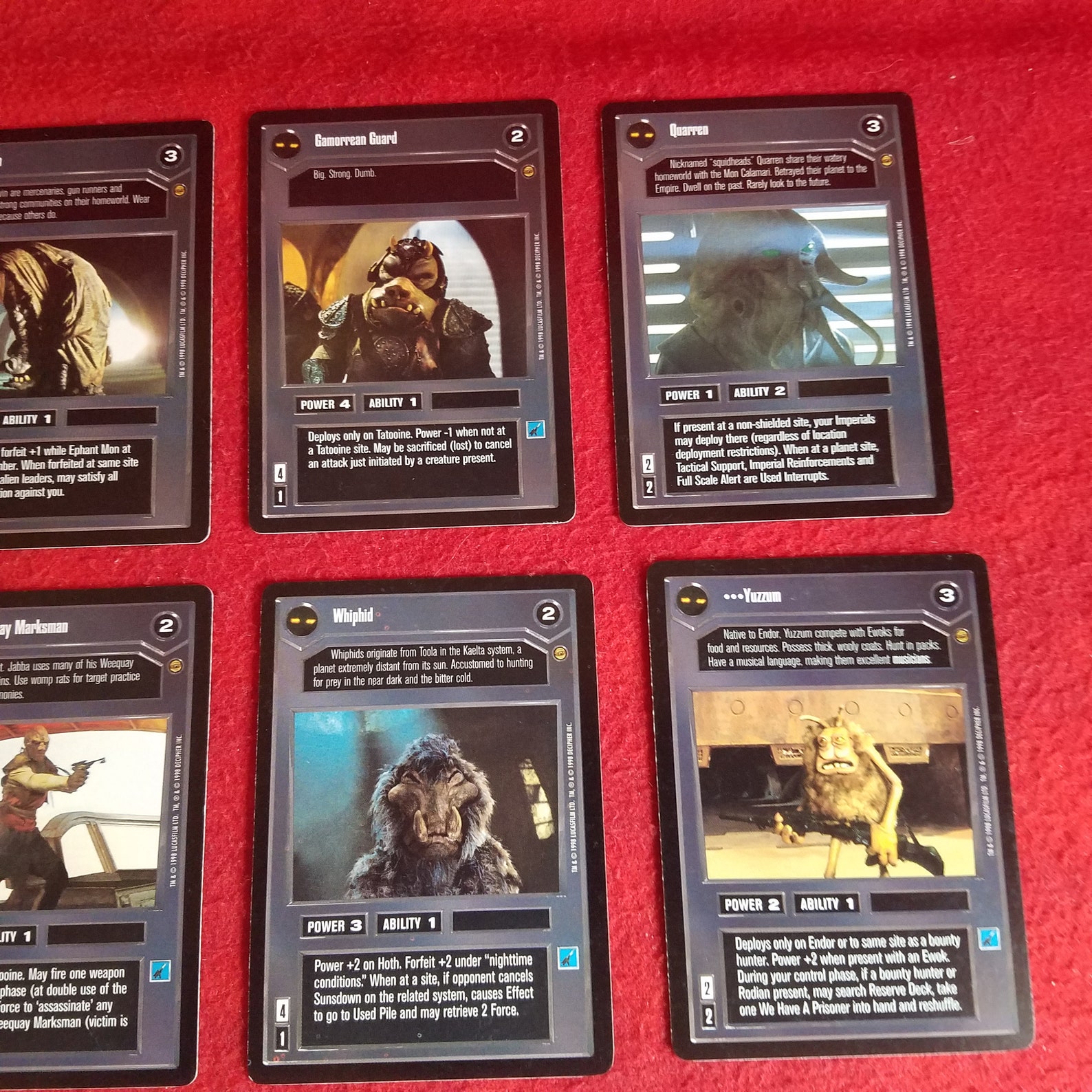 Lot 57 Star Wars CCG Cards Jabba's Palace Light/Dark Side Etsy