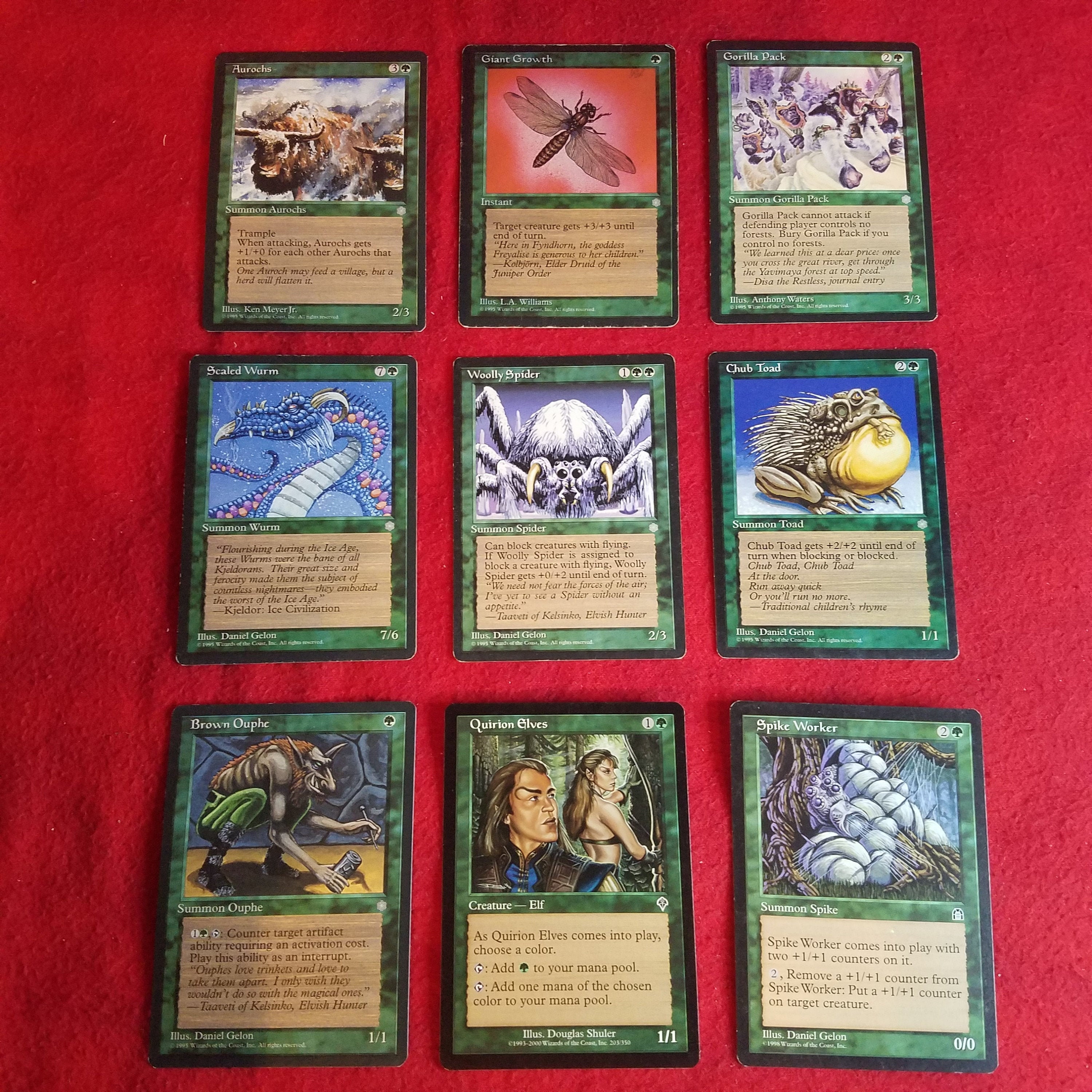 MTG 9 Classic GREEN Cards Ice Age: Aurochs Giant Growth - Etsy