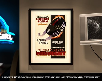 Plakat The Office Threat Level Midnight – plakat filmowy w stylu vintage inspirowany filmem The Office, bez ramki