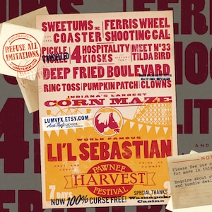 P&R Pawnee Harvest Festival Poster Print- Vintage Style Carnival Poster inspired by Parks and Recreation unframed