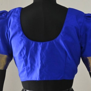 Blue silk cotton saree blouse  - choli - readymade saree blouse -royal blue  half saree blouse.