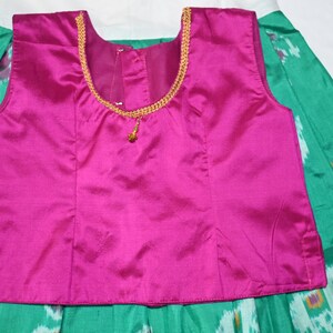 Girls' Pochampalli Ikat Silk Lehenga Choli: Indian Ethnic Party Wear image 2
