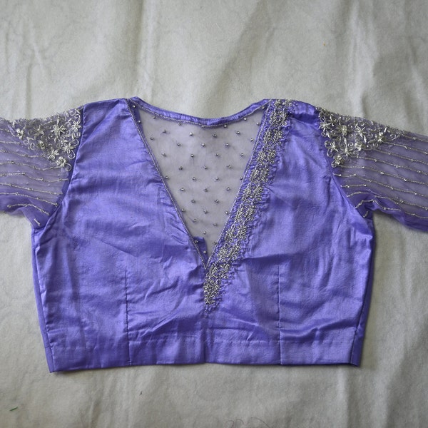 Women's Silk Blend Lavendar WovenDesign DesignerSaree With Blouse Piece