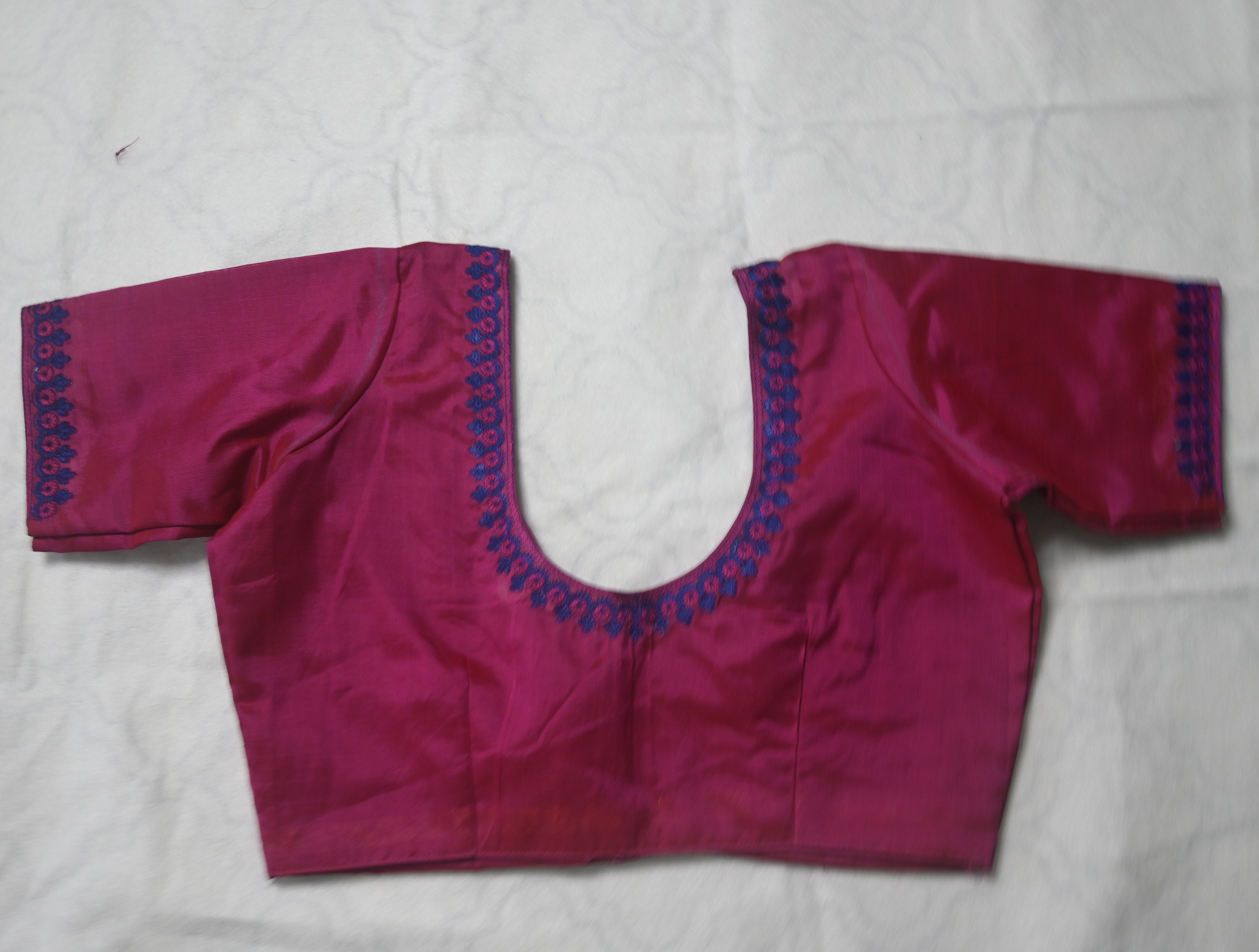 Pink Silk Cotton Saree Blouse Blouse for Saree Embroidery Work Blouse . -   Finland