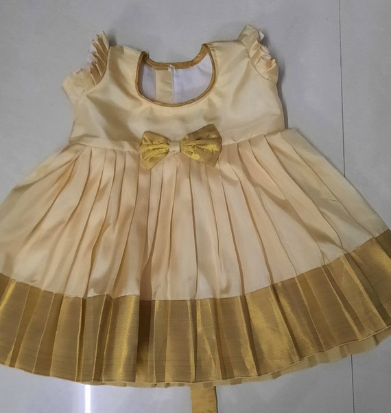Traditional Indian Silk Frock for Girls Cradle Ceremony - Etsy UK