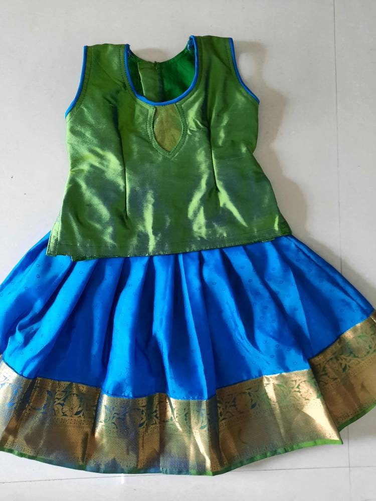 Pattu Pavadai for Girl Baby Kanchipuram Silk Lehanga and - Etsy
