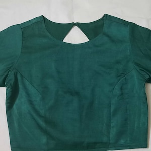 Dark green ready made blouse - kanchipuram pattu saree blouse - silk cotton blouse
