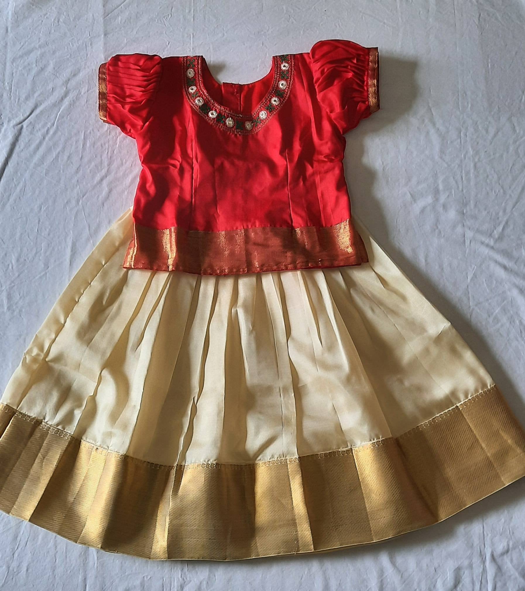 Pattu lehenga for baby girl sale