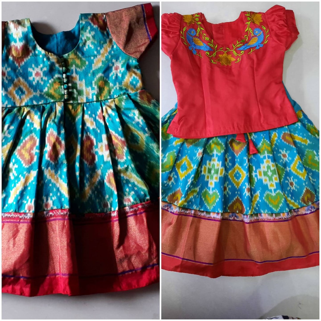 Pochampally pattu cheap long frocks