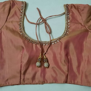 Kanchipuram pattu saree aari work blouse - wedding aari work blouse - silk blouse for saree