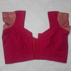 Pink silk cotton ready made  saree blouse with cap sleeve  - choli - readymade half saree blouse