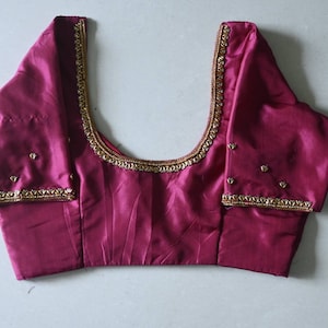 Kanchipuram pattu saree aari work blouse - wedding aari work blouse - silk blouse for saree