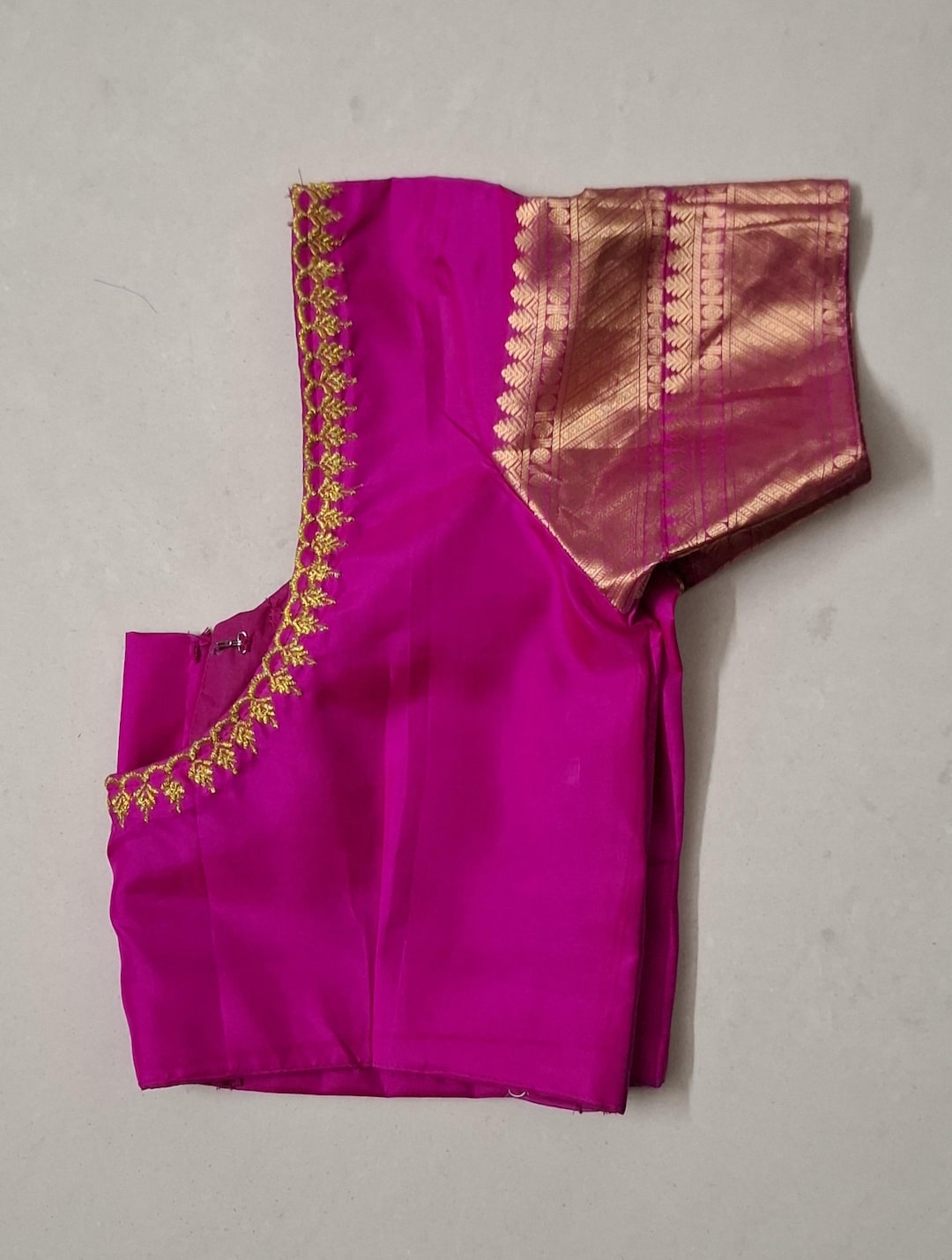Pink Ready Made Saree Blouse Kanchipuram Pattu Saree Blouse Wedding