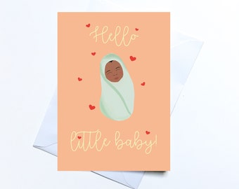 hello baby, newborn greeting card