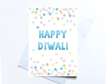 Diwali confetti celebration greeting card, Indian festival