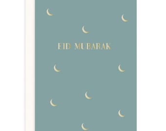 Carte Eid Mubarak en feuille d'or