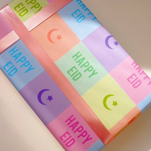 Eid Mubarak Wrapping Paper Happy Eid Gift Wrap GW 04 Etsy