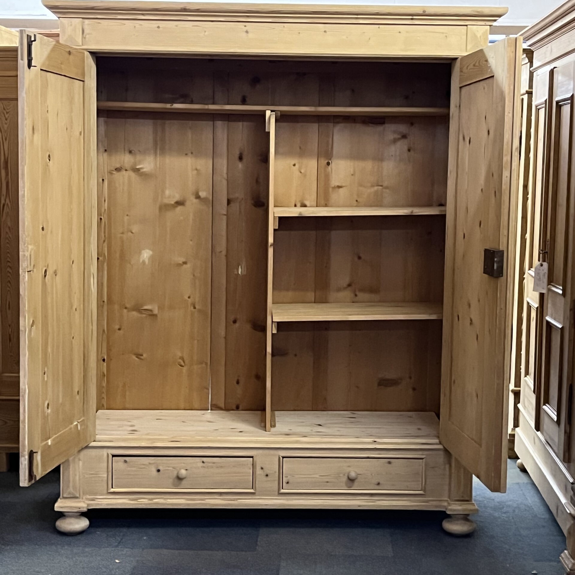 Large Knockdown Pine Wardrobe Vintage Antique Double Cupboard Etsy UK