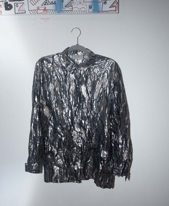 90's/Y2K Metallic blouse