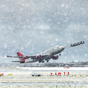 Virgin Atlantic Boeing 747 Christmas Card: Ruby Tuesday Take Off