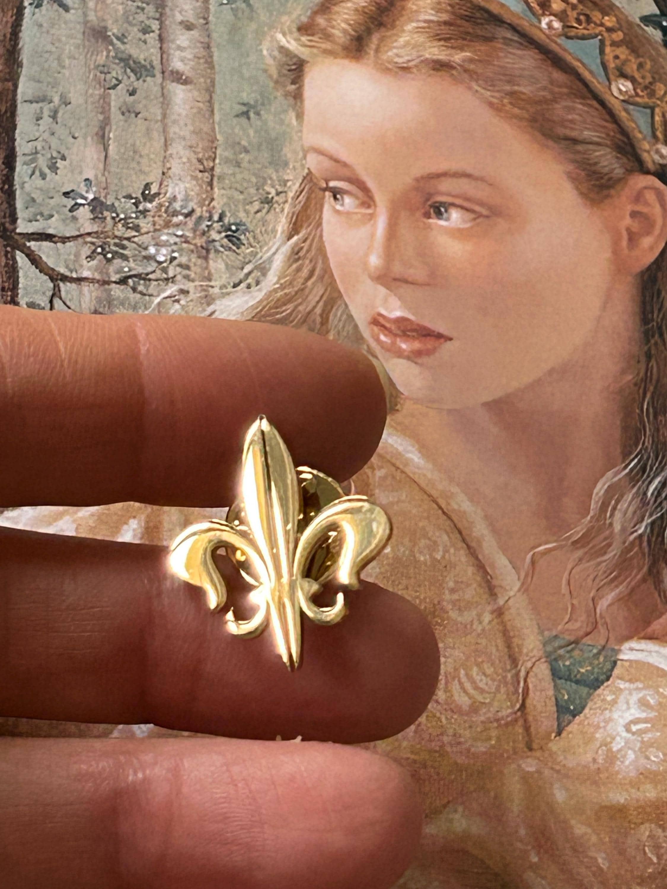 Spilla Steampunk Francese Fleur De Lys – Giglio Araldico Argento, Scout, JP48