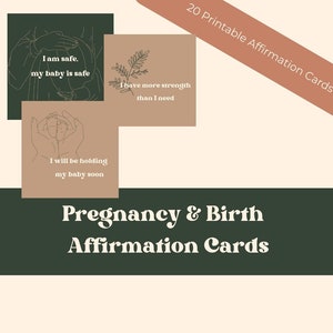 Birth Affirmation Cards | Printable Cards | Positive Birth Quotes | Digital Download | Pregnancy Affirmations | Motherhood Mantras