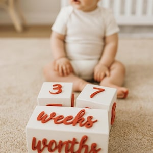 Baby milestone blocks, Baby age blocks, Wooden milestone, Baby month, Milestone blocks boy, Personalized blocks, Newborn photo prop