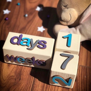 Baby milestone blocks, Baby age blocks, Color milestone blocks, 3d Milestone blocks, Month blocks, Newborn props, Baby shower gift