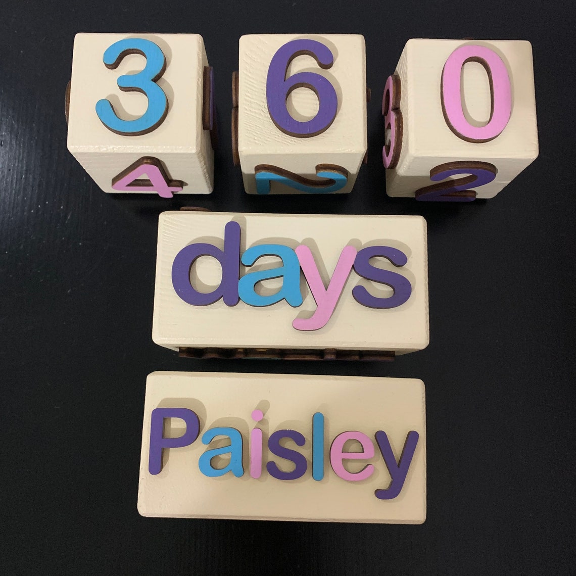 Baby milestone blocks Color milestone blocks Baby age Etsy